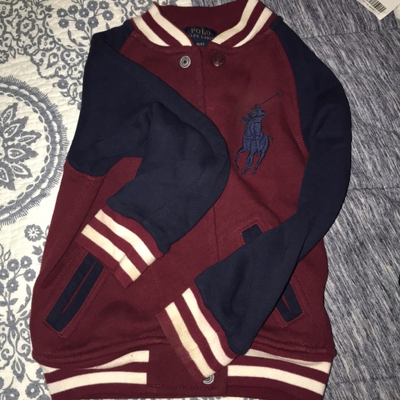 Burgundy And Navy Polo Jacket 